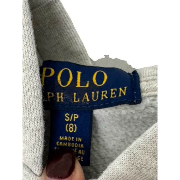 Polo Ralph Lauren Light Gray Full-Zip Hooded Sweat Jacket Youth Small 8 - Picture 6 of 6